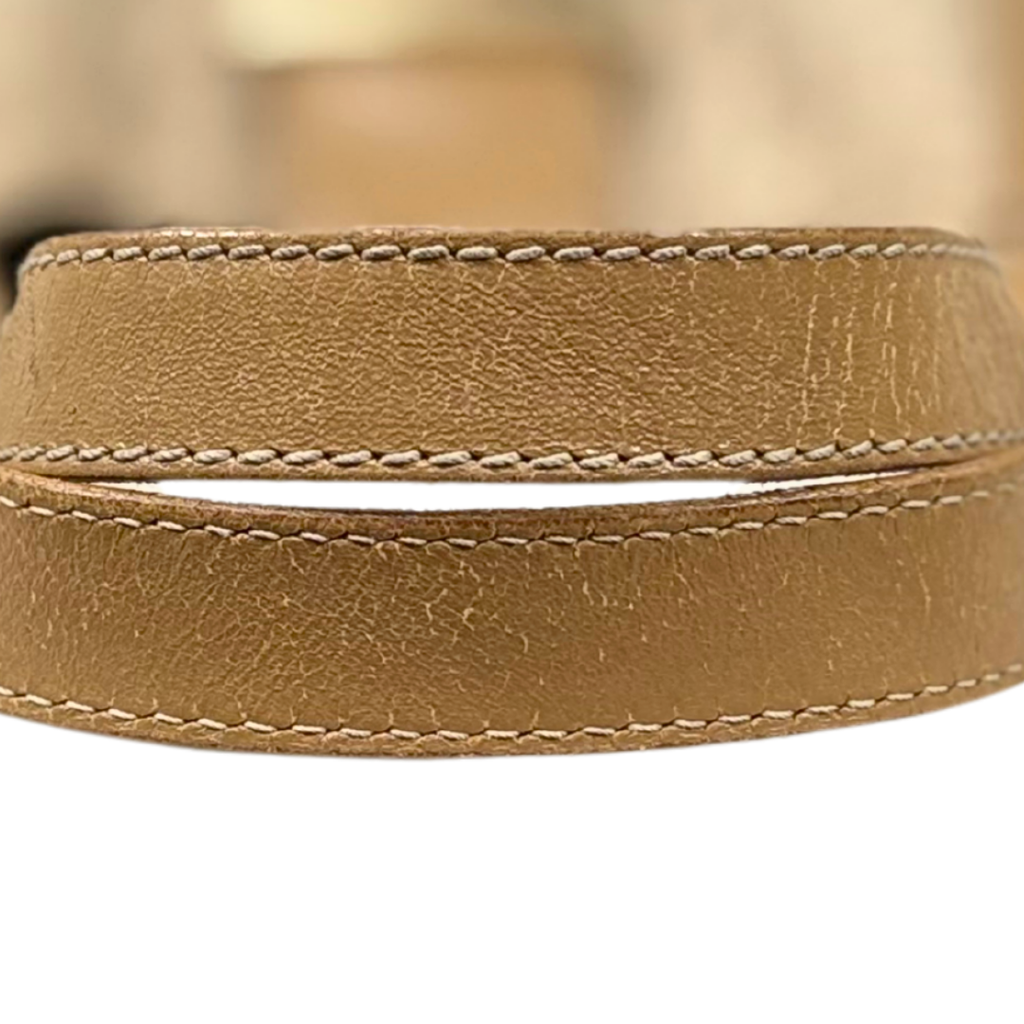 Zucchino Piccola Beige Monogram Shoulder Bag Gold Hardware