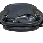 Vitello Daino Tote Bag Black Gold Hardware