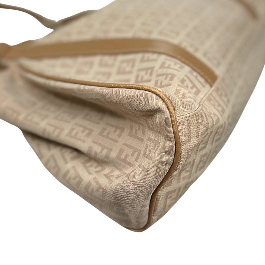 Zucchino Piccola Beige Monogram Shoulder Bag Gold Hardware