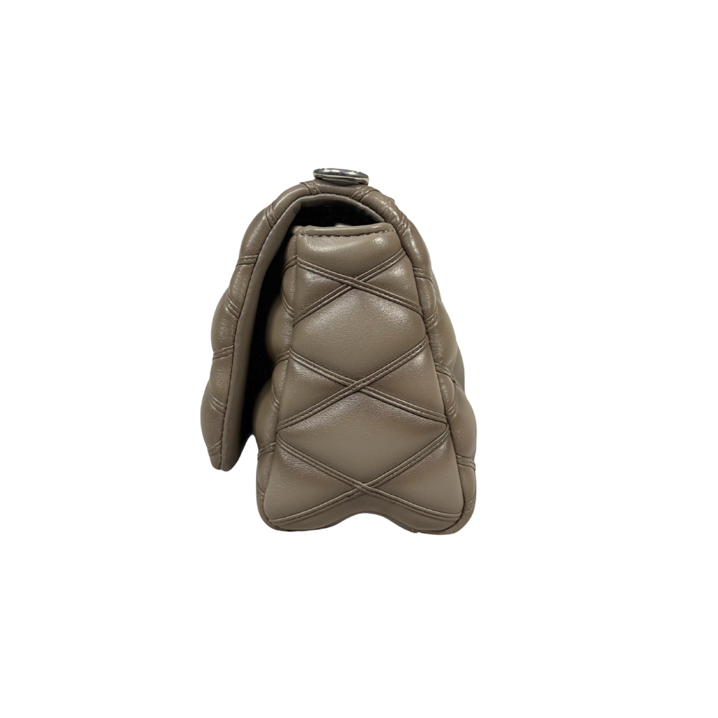Go 14 MM Mallatage Khaki Lambskin Leather Silver Hardware