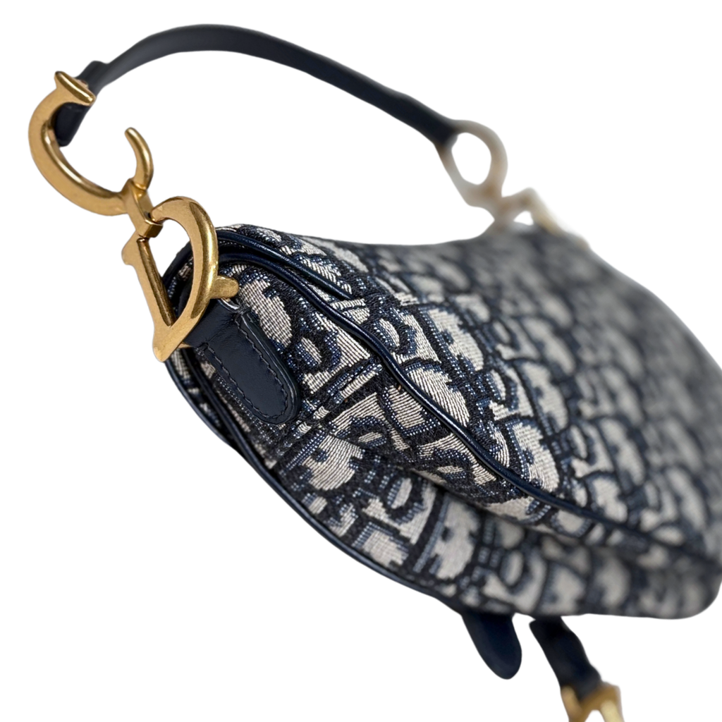 Mini Saddle Bag Oblique Jacquard Gold Hardware