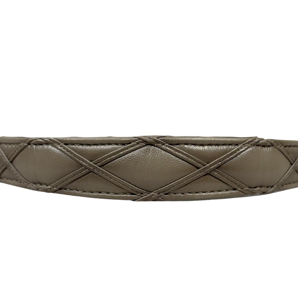 Go 14 MM Mallatage Khaki Lambskin Leather Silver Hardware