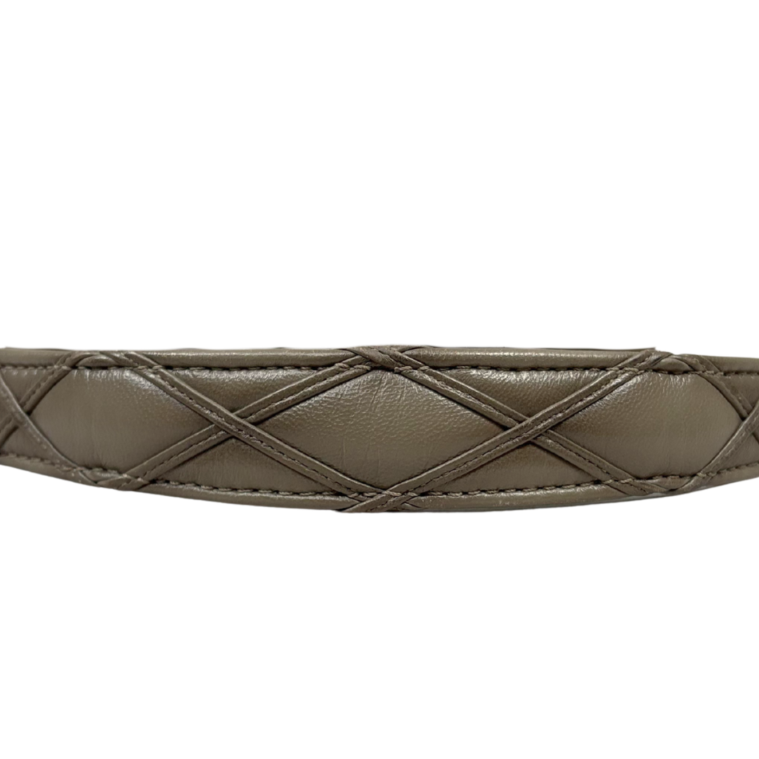 Go 14 MM Mallatage Khaki Lambskin Leather Silver Hardware