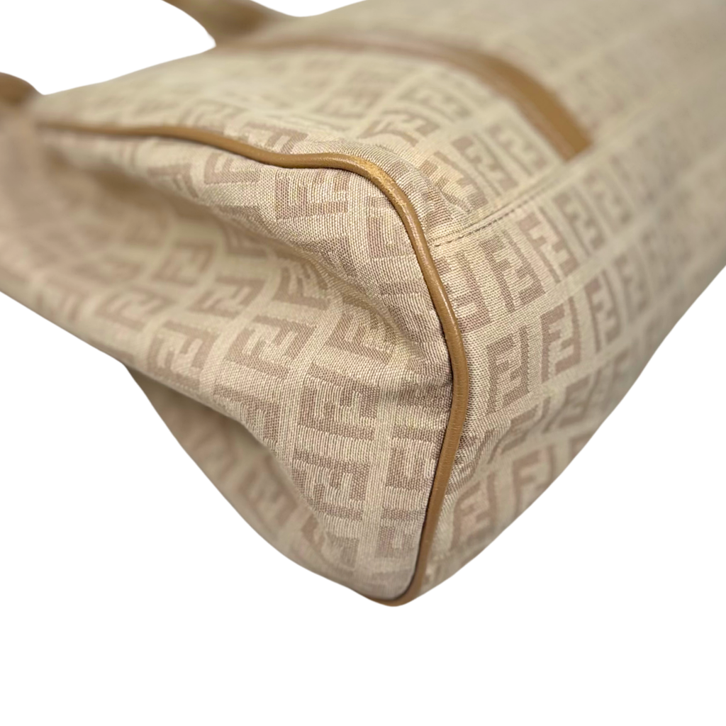 Zucchino Piccola Beige Monogram Shoulder Bag Gold Hardware