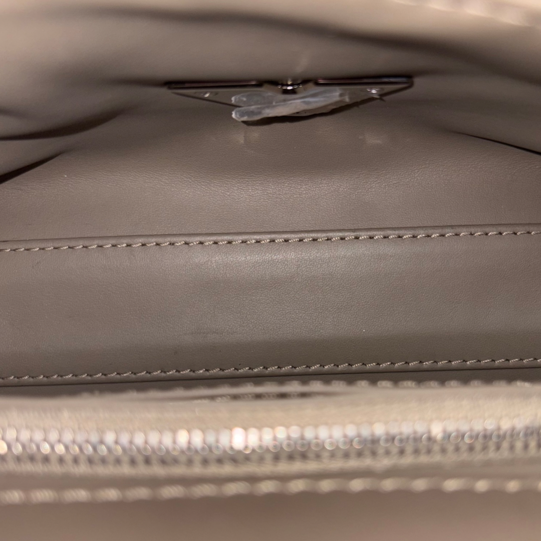 Go 14 MM Mallatage Khaki Lambskin Leather Silver Hardware
