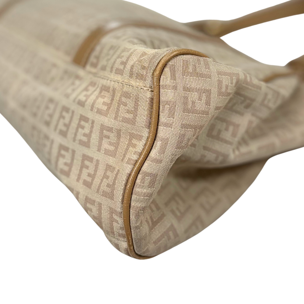 Zucchino Piccola Beige Monogram Shoulder Bag Gold Hardware