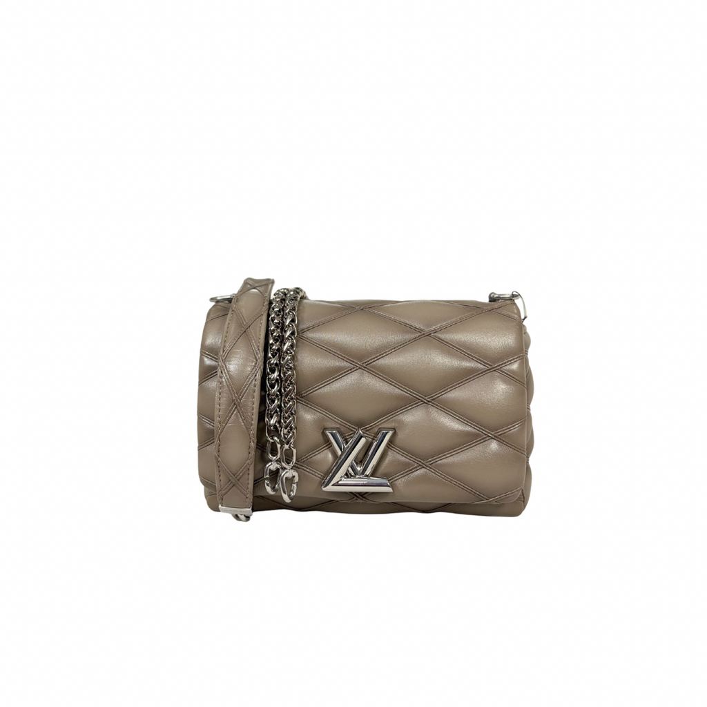 Go 14 MM Mallatage Khaki Lambskin Leather Silver Hardware