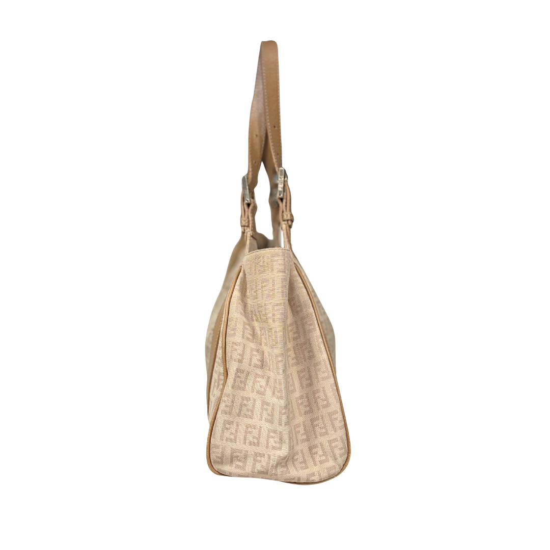 Zucchino Piccola Beige Monogram Shoulder Bag Gold Hardware