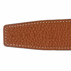 H Buckle Belt Black/Tan Silver Hardware Size 85