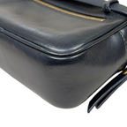 Camera Bag Chevron Black Calfskin Leather Gold Hardware
