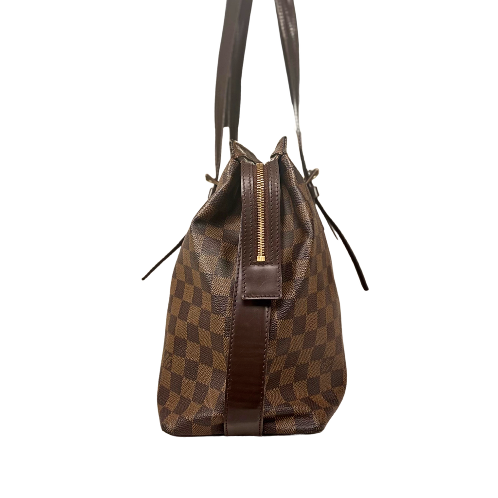Chelsea Tote Bag Damier Ebene Canvas Gold Hardware