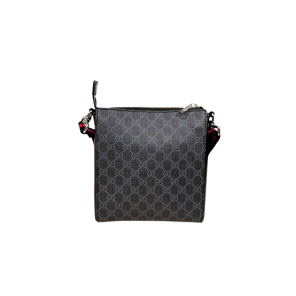 Messenger Bag GG Supreme Canvas Black Small Silver Hardware