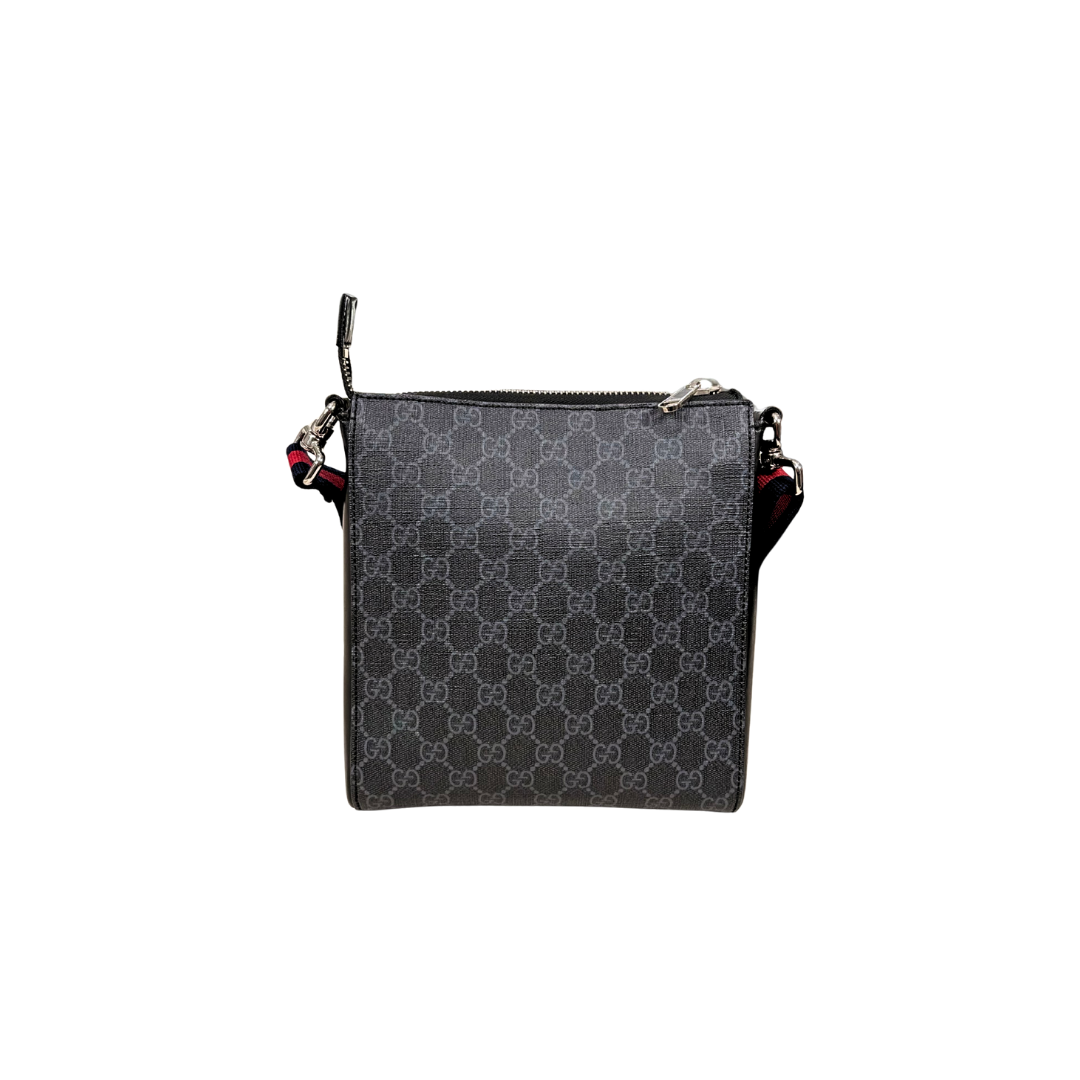 Messenger Bag GG Supreme Canvas Black Small Silver Hardware