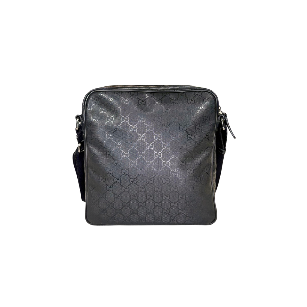 Imprime Messenger Bag Black GG Coated Canvas Silver-Tone Hardware