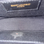 Camera Bag Chevron Black Calfskin Leather Gold Hardware
