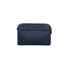 Clutch Saffiano Leather Navy Blue Silver Hardware
