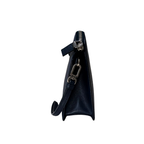 Clutch Saffiano Leather Navy Blue Silver Hardware