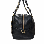 Bauletto Bag Vitello Black Daino Leather Gold Hardware