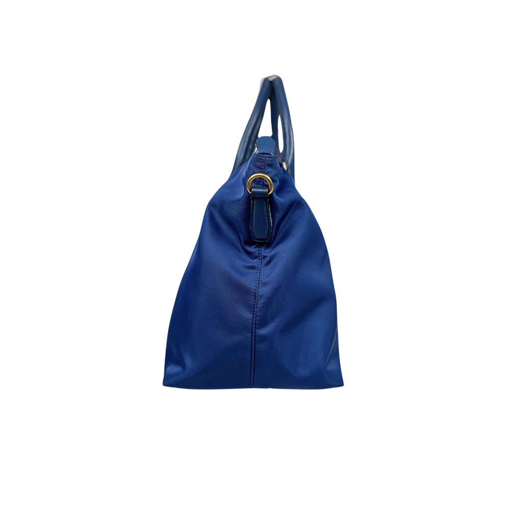 Tessuto Nylon Bag Blue Gold Hardware