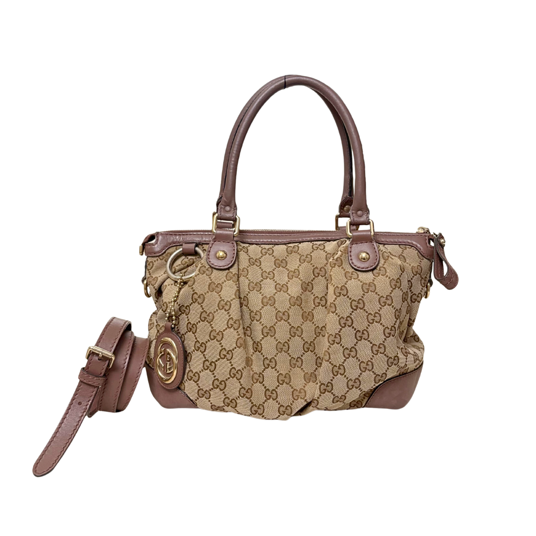 Sukey Bag GG Supreme Canvas Gold Hardware