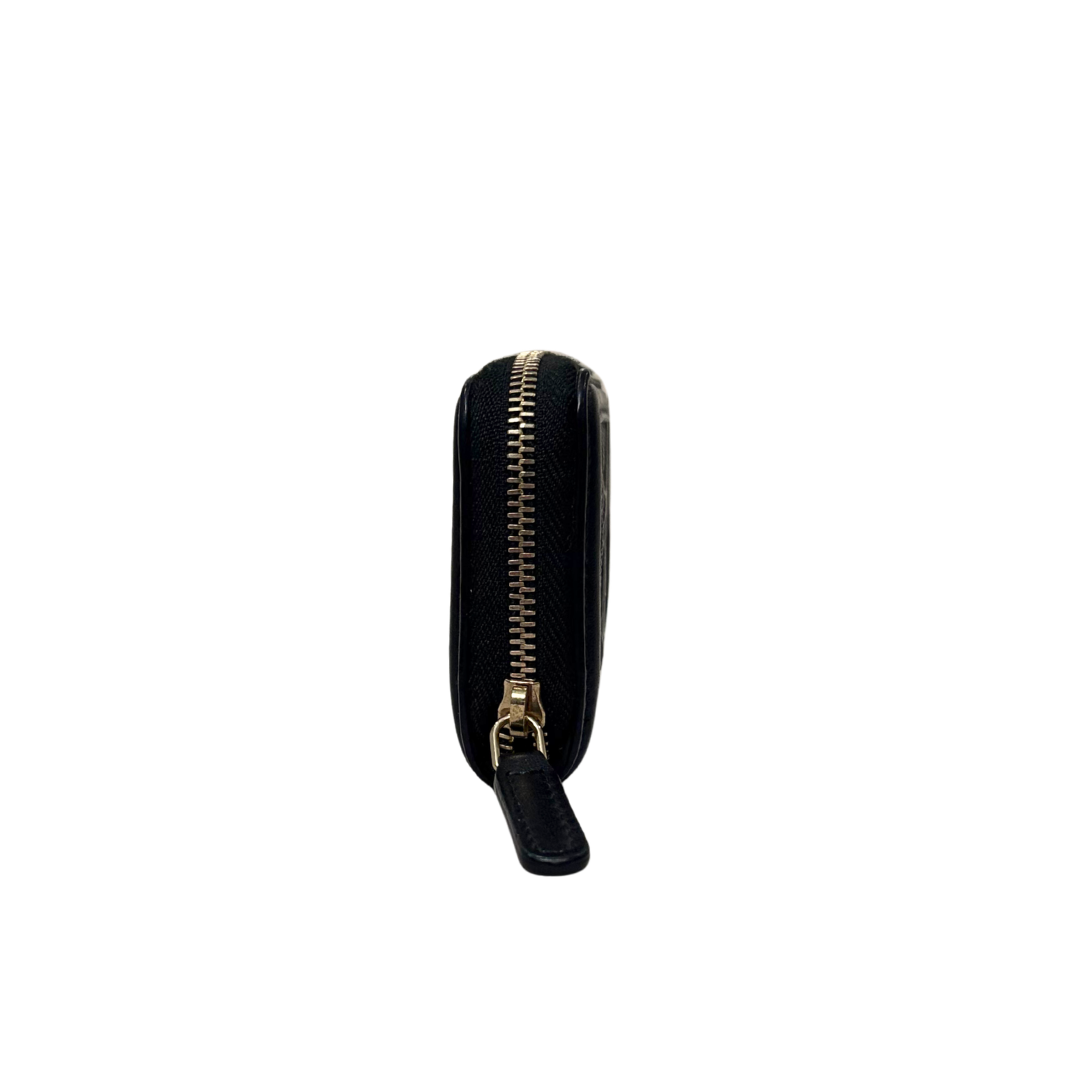 Filigree Wallet Black Caviar Leather Gold Hardware
