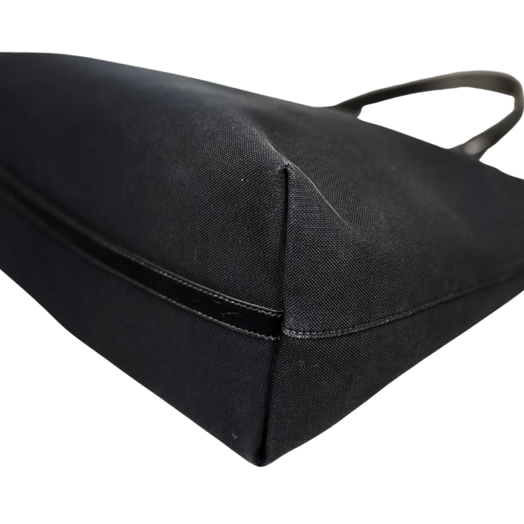 Canvas Tote Bag Black Gold Hardware