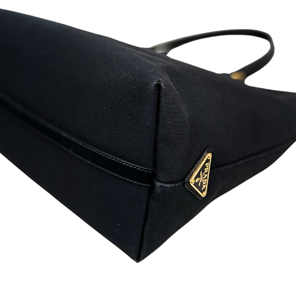 Canvas Tote Bag Black Gold Hardware