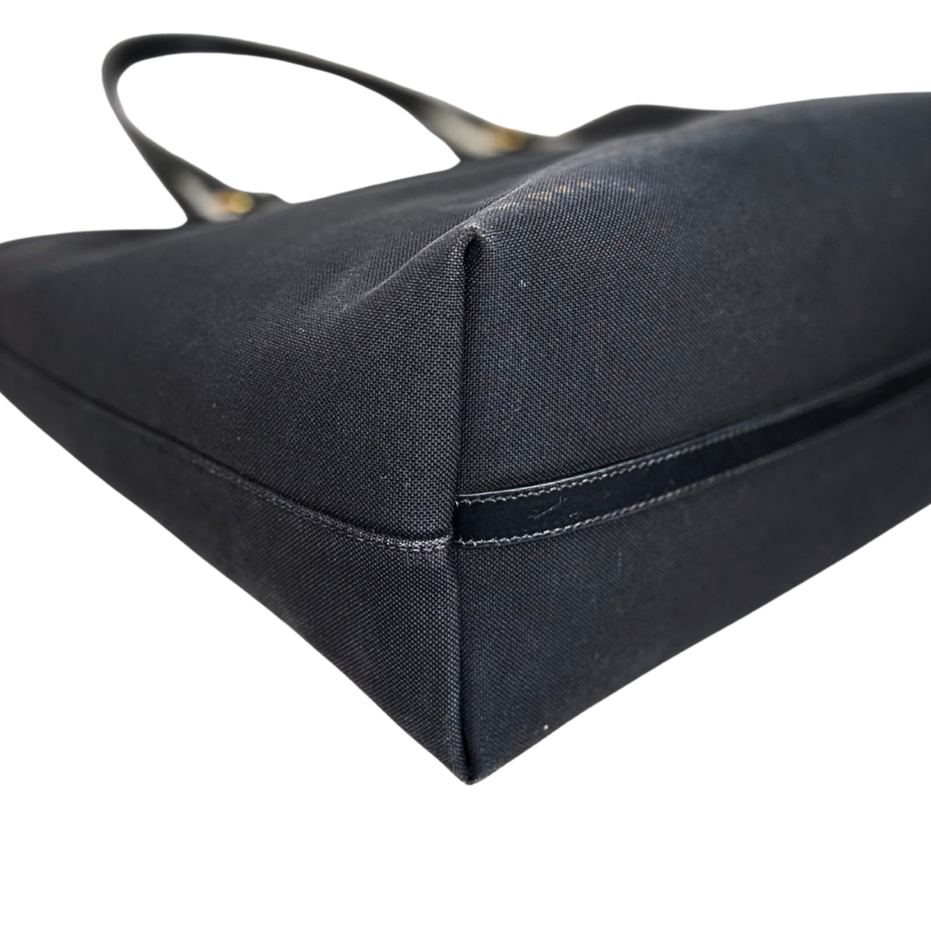 Canvas Tote Bag Black Gold Hardware