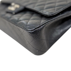 Classic Double Flap Medium Black Caviar Leather Silver Hardware Series 15