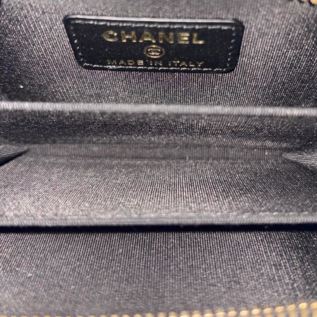 Filigree Wallet Black Caviar Leather Gold Hardware
