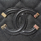 Filigree Wallet Black Caviar Leather Gold Hardware