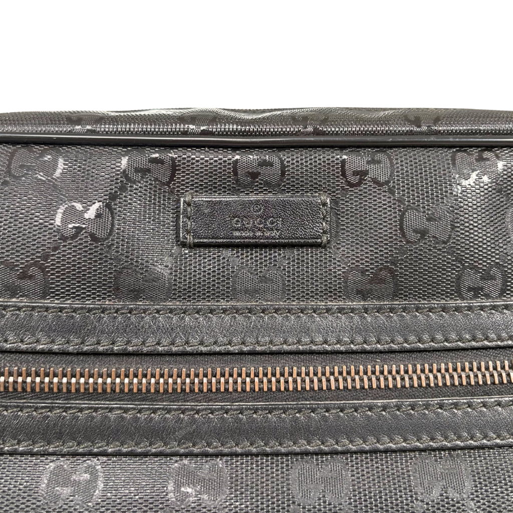 Imprime Messenger Bag Black GG Coated Canvas Silver-Tone Hardware