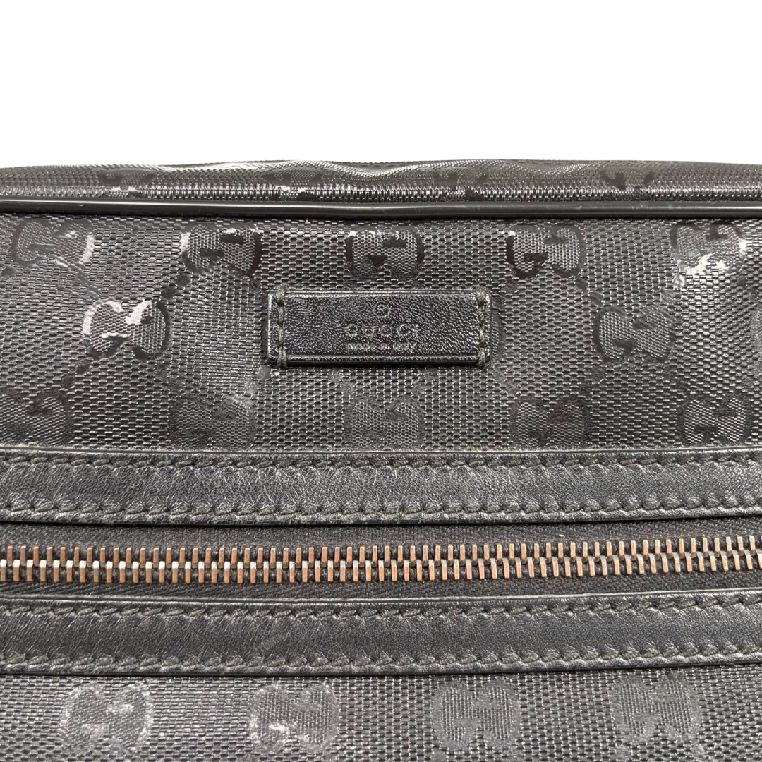 Imprime Messenger Bag Black GG Coated Canvas Silver-Tone Hardware