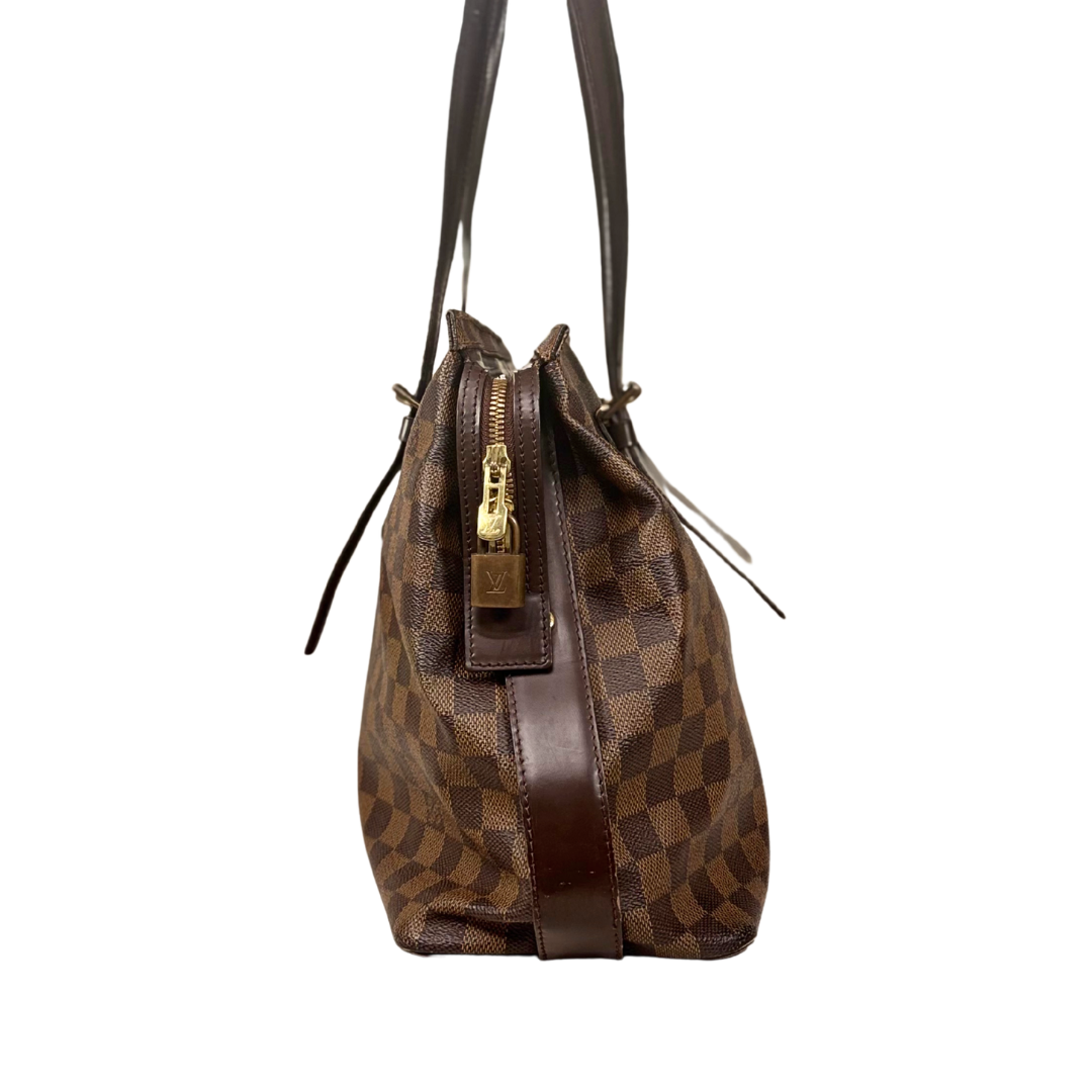 Chelsea Tote Bag Damier Ebene Canvas Gold Hardware