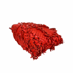 Nappa Intrecciato Lido Patchwork Fringe Tote Bag Red