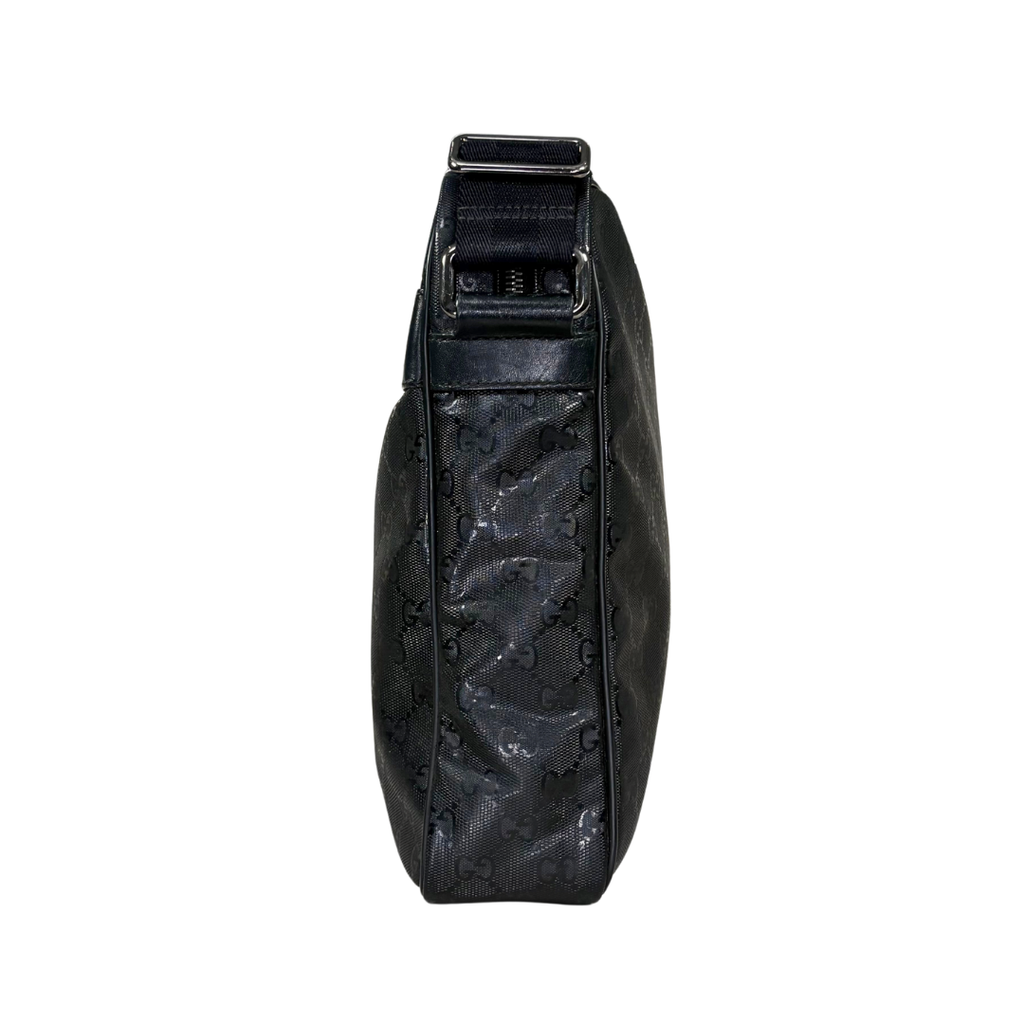 Imprime Messenger Bag Black GG Coated Canvas Silver-Tone Hardware