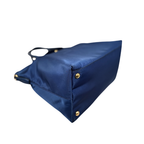 Tessuto Nylon Bag Blue Gold Hardware