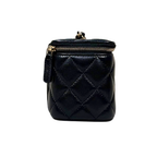 Vanity Case Pearl Crush Lambskin Leather Gold Hardware Microchip