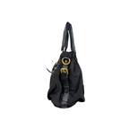 Tessuto Nylon Gauffre Satchel Black Gold Hardware