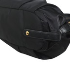 Tessuto Nylon Gauffre Satchel Black Gold Hardware