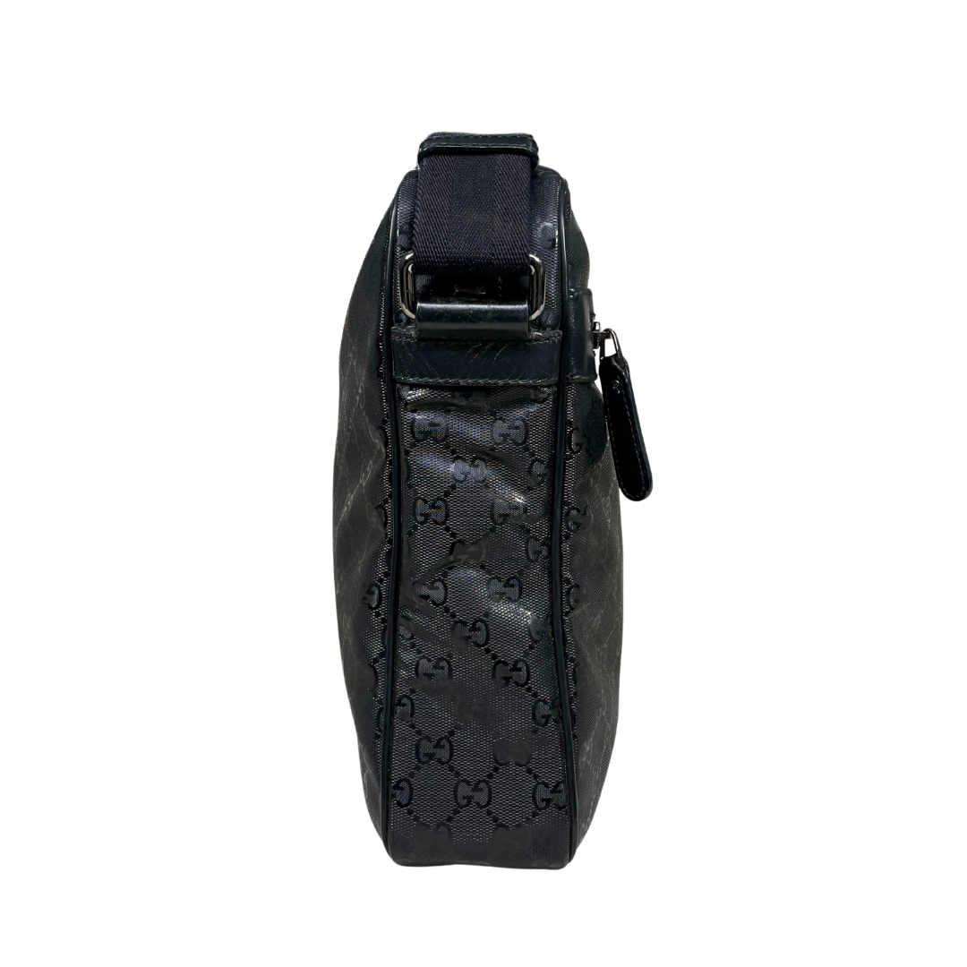 Imprime Messenger Bag Black GG Coated Canvas Silver-Tone Hardware