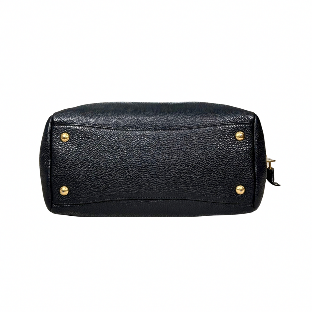 Bauletto Bag Vitello Black Daino Leather Gold Hardware