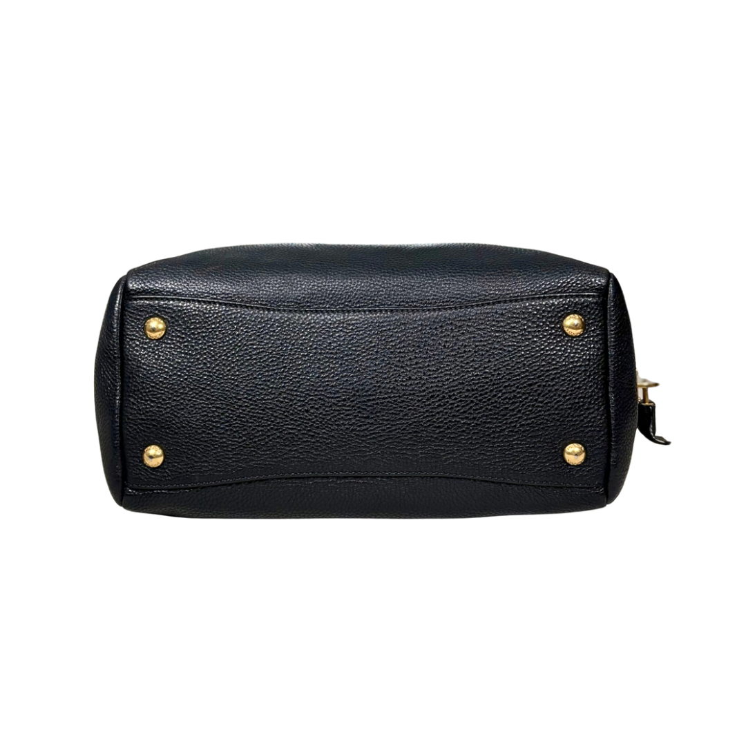 Bauletto Bag Vitello Black Daino Leather Gold Hardware