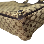 Abbey D-Ring Brown GG Canvas Silver Hardware