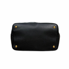 Vitello Daino Tote Bag Black Gold Hardware