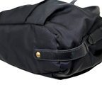 Tessuto Nylon Gauffre Satchel Black Gold Hardware