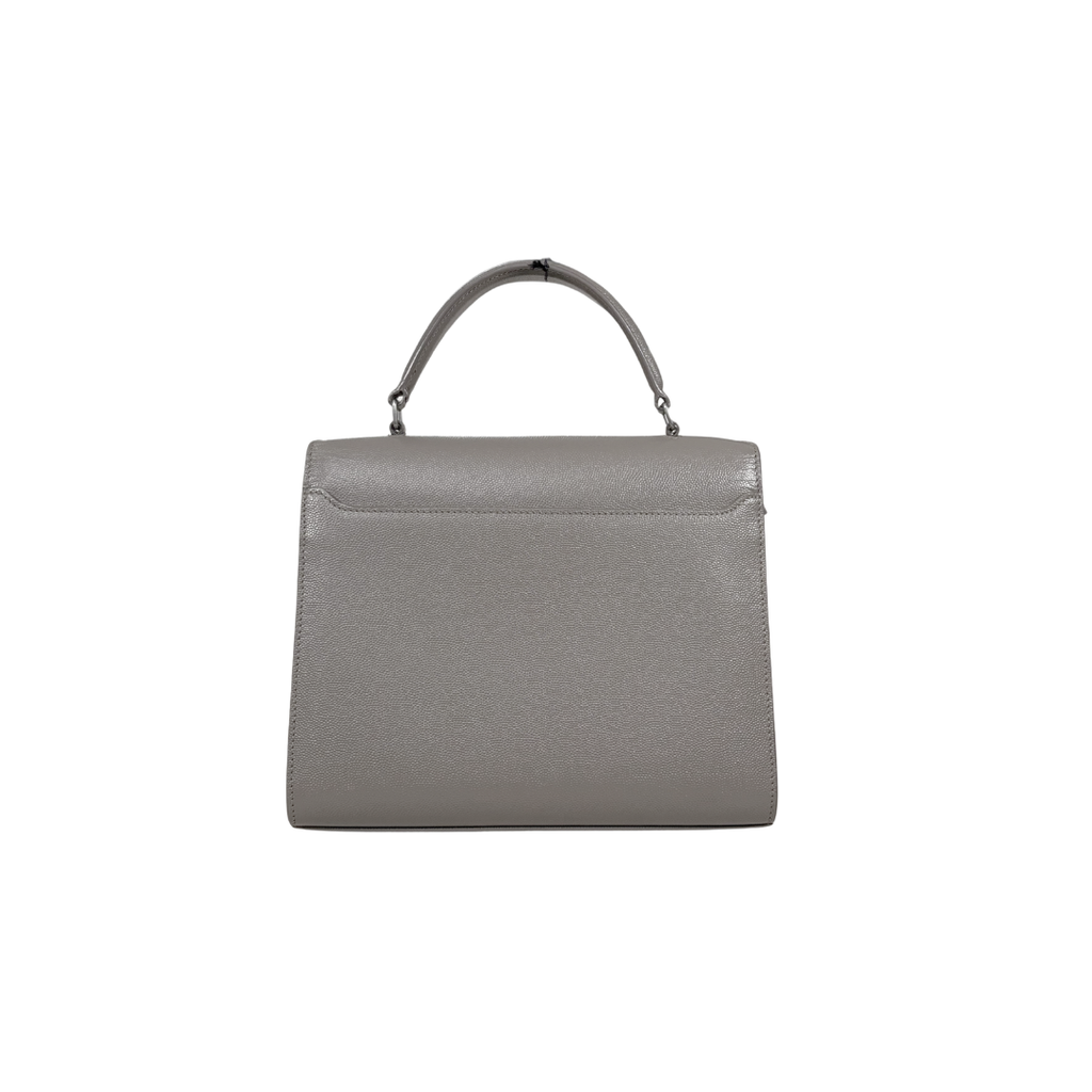 Cassandra Top Handle Bag Grey Silver Hardware