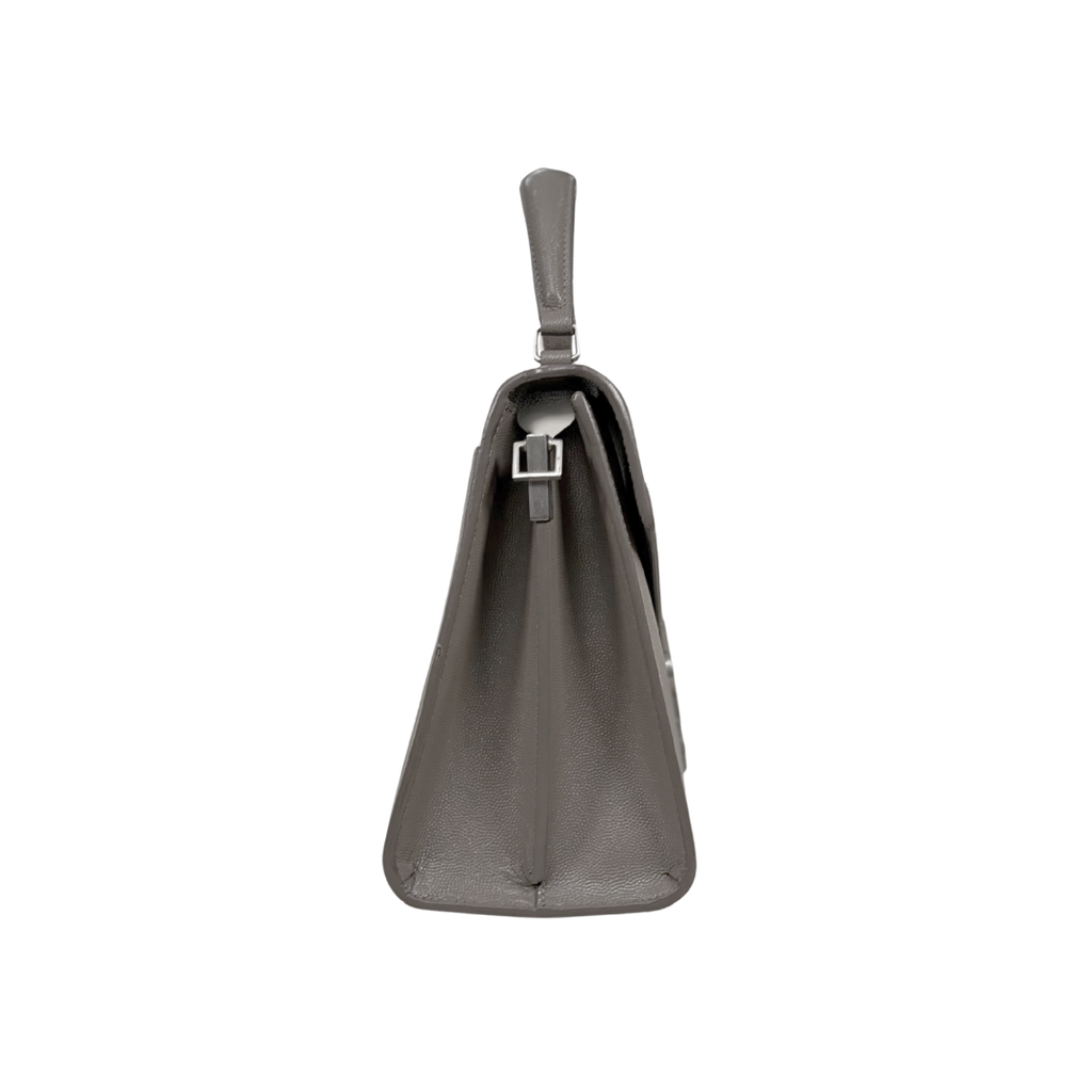 Cassandra Top Handle Bag Grey Silver Hardware