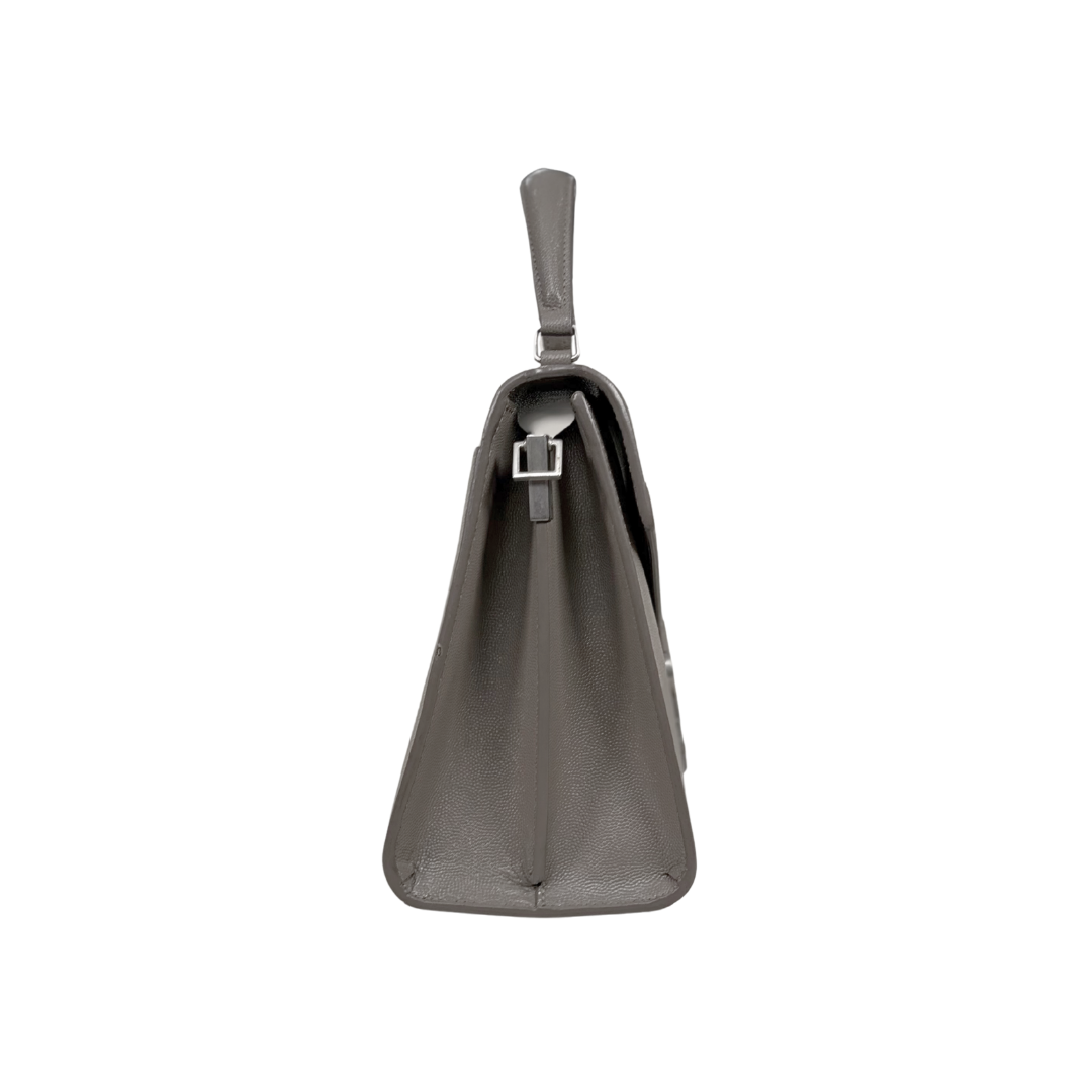 Cassandra Top Handle Bag Grey Silver Hardware