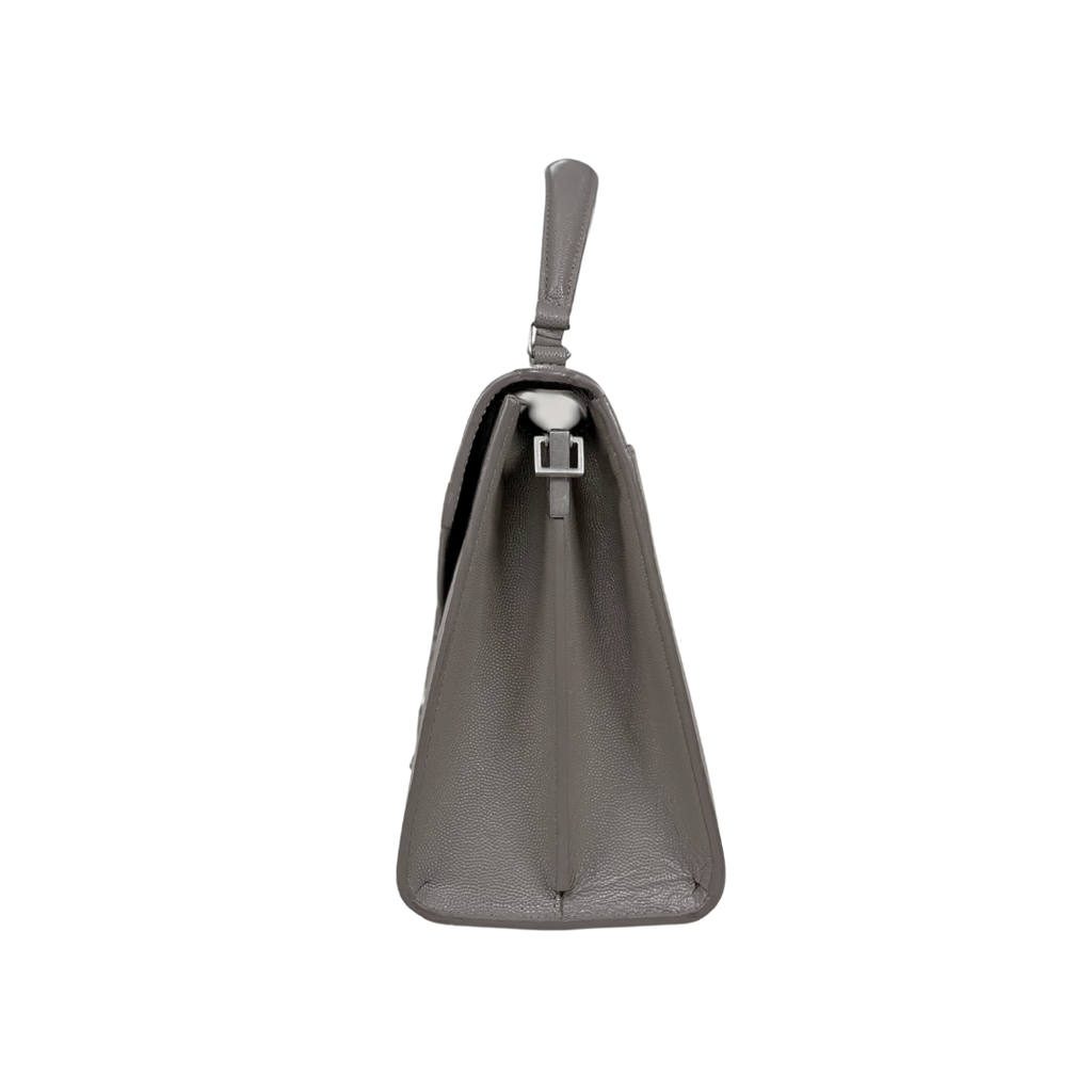 Cassandra Top Handle Bag Grey Silver Hardware